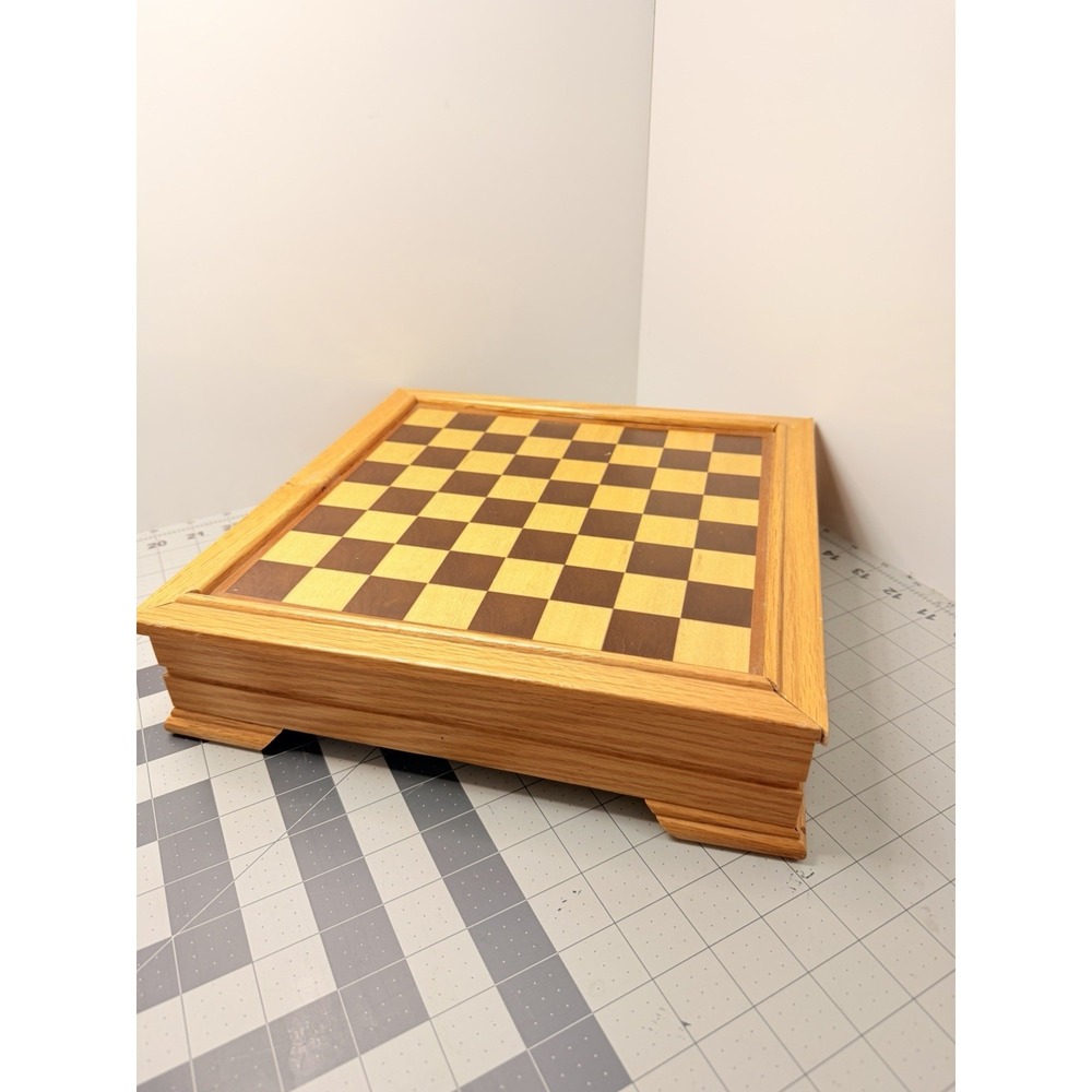 Vintage Wooden 5-in-1 Combo Game Set Chess Backgammon Cribbage Dominoes Checkers - Picture 2 of 12